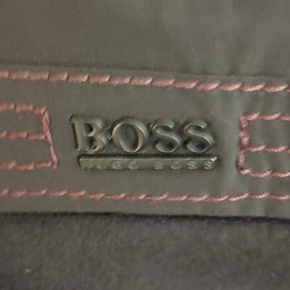 Hugo Boss Wool Cashmere Coat with Inner Bib & Ribbed Collar Size 40R EUC - Picture 9 of 16